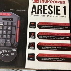 ibuypower-ibp-Ares E1 gaming keyboard‎  spill resistant black n red